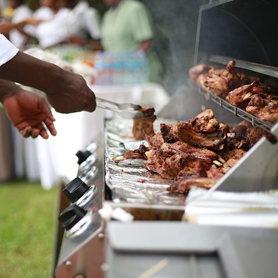 Buffet catering setup for Al Barkat event offers